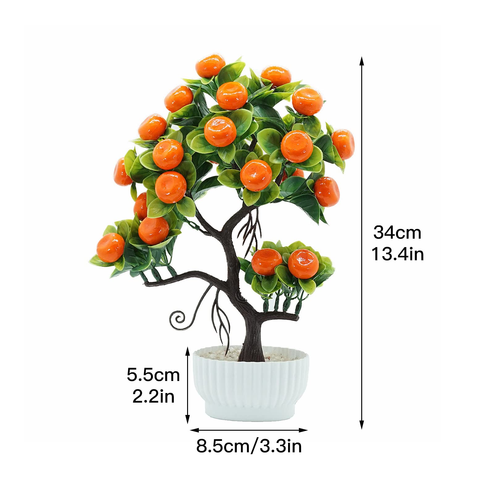 Amazon｜STOYRB 人工鉢植え果樹 13.4インチ 鉢植え人工オレンジ果樹